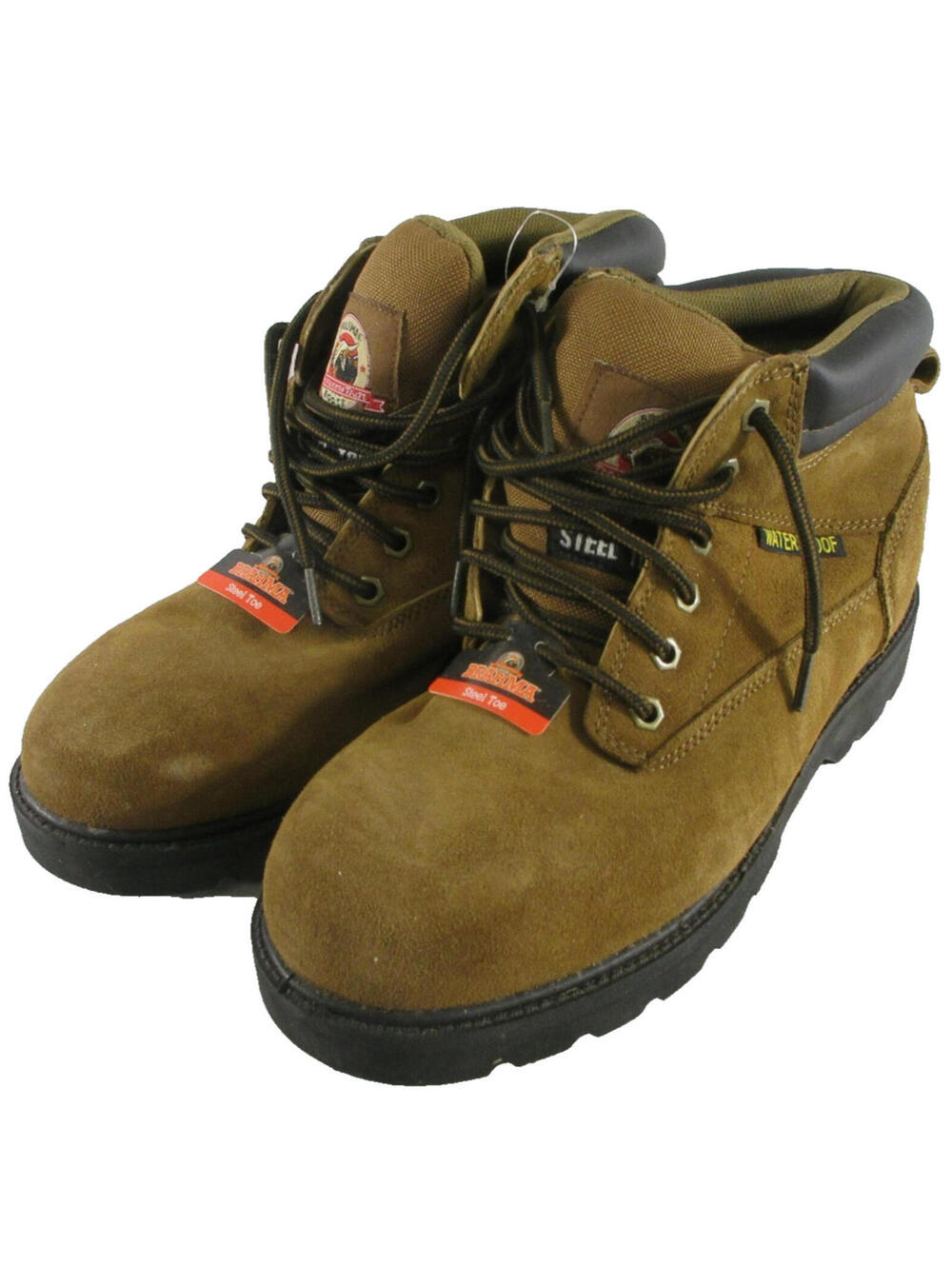 Brahma Mens Alpha Waterproof Steel Toe Work Boots Size US11 EU44.5 Brown Suede